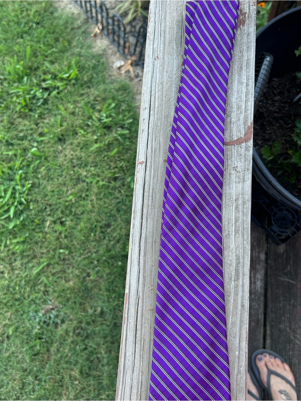 Ralph Lauren purple/white striped tie